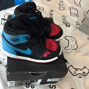 Kids High-Top Sneakers - Black, Blue, and Red